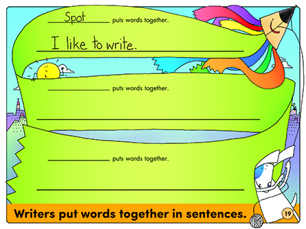 作家用句子把言语放在一起。